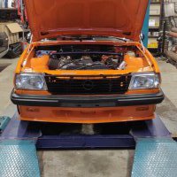 Oranje Opel Ascona B 2.5CIH met 212PK